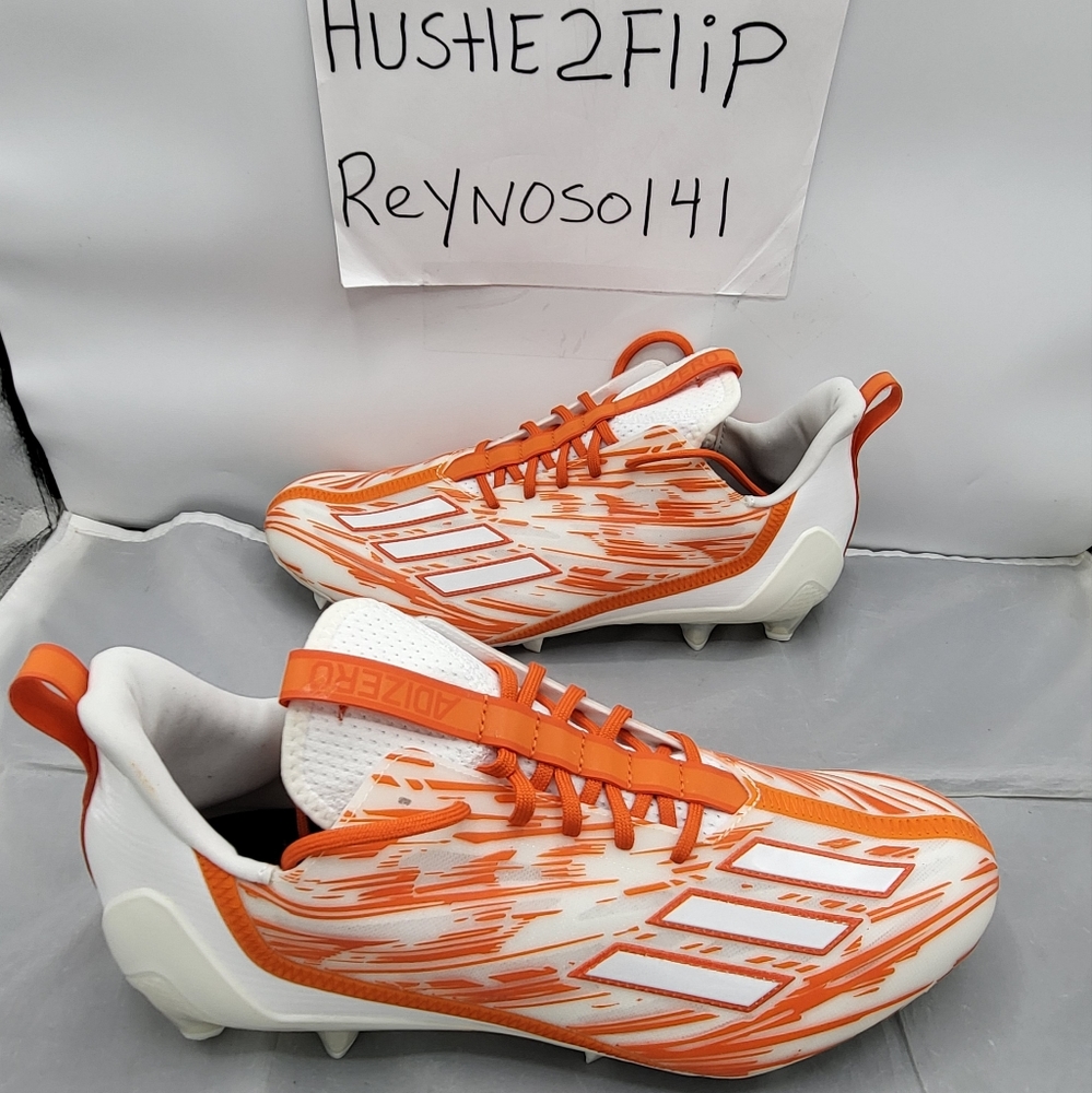 Adidas Adizero Football Cleats Orange White Creamsicle Mens Size 12 HO3639